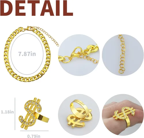 Vista 6 de Fraiieon Accesorios de hip hop de los años 90, disfraces de los años 80 para mujeres y hombres, trajes de DJ para niñas y niños
