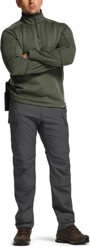 Vista 3 de CQR Pantalones tácticos elásticos para hombre, pantalones de carga resistentes al agua de tela ripstop, pantalones ligeros para uso diario