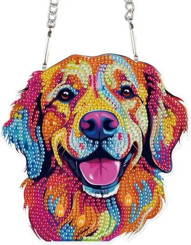 Vista 24 de AiYuanzsh Animal Parrot DIY Kits de Pintura de Arte de Diamante de Acrílico Colgante Pendientes de Arte de Diamante de Rinstone Especialmente