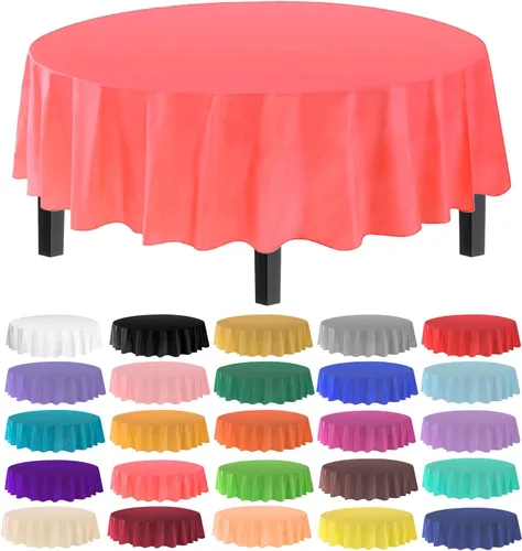 Vista 46 de allgala Juego de 12 manteles de plástico premium para mesa, desechables - 54 x 108 pulgadas - Impermeable, resistente a manchas, fácil de limpiar