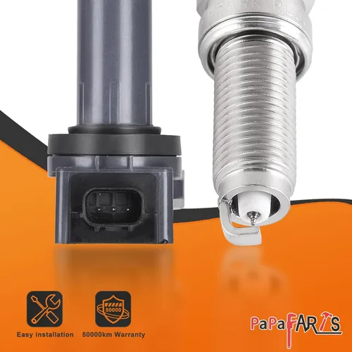 Vista 6 de PAPAPARTS Paquete de bobinas de encendido UF602 y bujías compatibles con Honda Accord Civic CR-V Crosstour para Acura ILX 2.4L L4 Juego de 4
