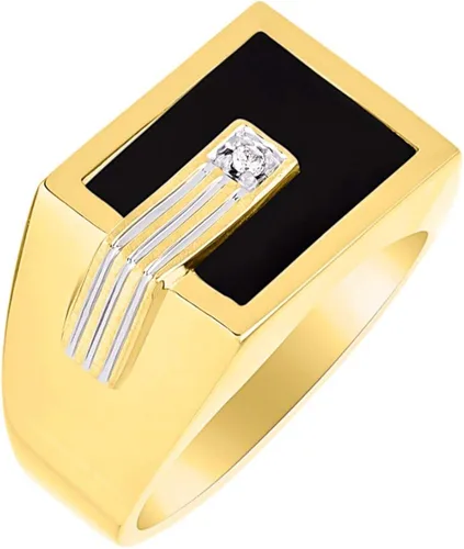 Vista 2 de Rylos Anillos de plata de ley para hombre, anillo de diseñador con diamante centrado en ónyx, cuarzo o ojo de tigre, anillos de plata para hombres