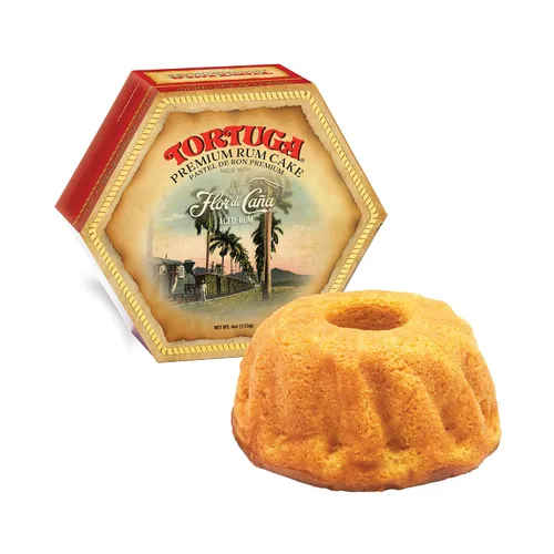 Vista 24 de Tortuga - Paquete de regalo de surtido de pasteles de ron caribeño de 4 onzas