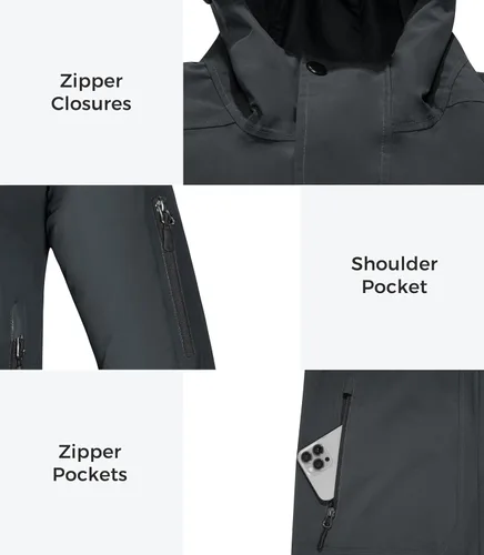 Vista 5 de wantdo Chaqueta impermeable ligera para hombre con capucha rompevientos