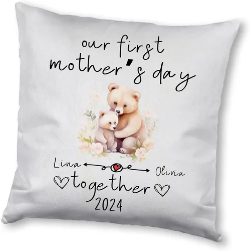Vista 6 de Mother's Day Bear, Personalised Pillow Case Decor for Home, Present for Mom, Grandmother, for Her