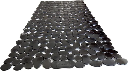 Vista 43 de Alfombra antideslizante para bañera y ducha "Pebbles" de 27 x 14 pulgadas, ovalada, no tóxica, segura, limpia, lavable a máquina, agarre y drenaje