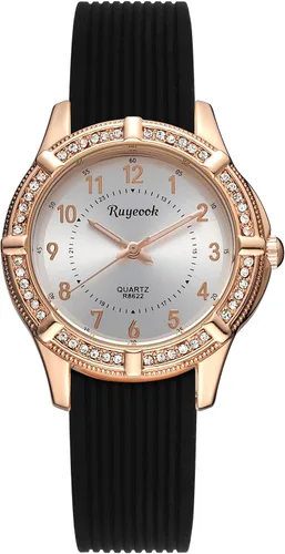 Vista 11 de Reloj de enfermera para mujer con bisel de cristal, correa de silicona, movimiento de cuarzo, reloj de pulsera impermeable para mujer