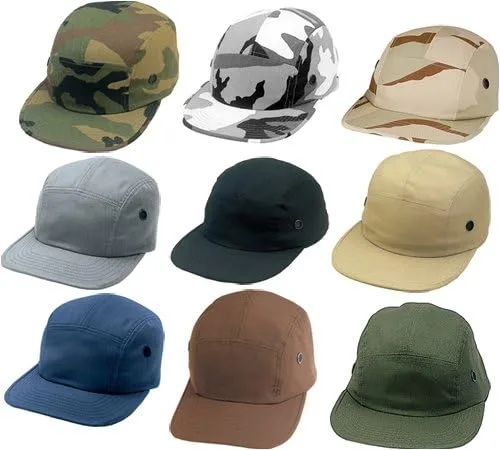 Vista 2 de Rothco Gorra militar Rip-Stop de 5 paneles, color negro