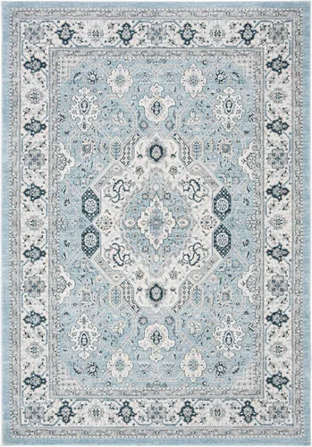 Vista 74 de SAFAVIEH - Colección Isabella, alfombra decorativa - 2'2" x 5', azul y crema, diseño oriental, no desprende pelusa y fácil cuidado, ideal para áreas