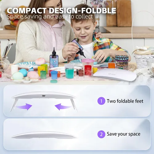 Vista 4 de LET'S RESIN Luz UV mejorada para resina, luz de resina UV portátil de gran tamaño, curado rápido y lámpara UV portátil, suministros de fabricación