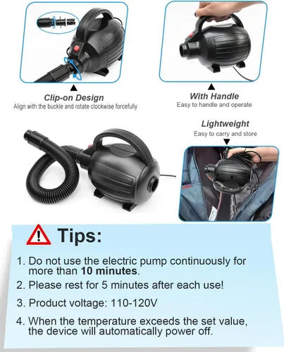 Vista 4 de Electric Air Pumps for Inflatables Gymnastics Track Mat Pool Float