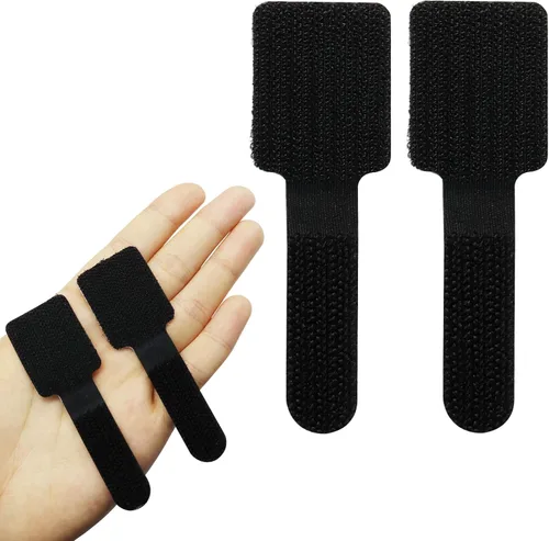 Vista 9 de 80 bridas de gancho y bucle, correas autoadhesivas de gancho y bucle, organizador de cables con parte trasera adhesiva, soporte ajustable