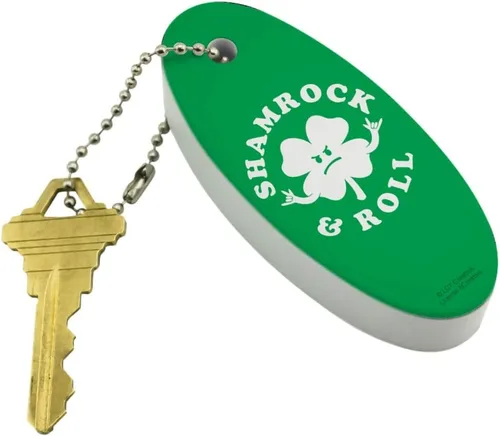Vista 2 de GRAPHICS & MORE Shamrock and Roll Irish Rock Divertido Humor Flotante Llavero Oval Espuma Pesca Barco Boya Key Float, Multi