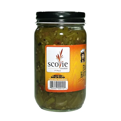 Vista 3 de The Bossy Gourmet Hatch Salsa Chile verde tostada a llama, paquete de 6