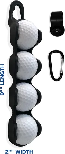 Vista 3 de Soporte para pelotas de golf: capacidad para 4 pelotas de golf, fácil fijación a bolsa o carrito, accesorios de regalo para hombres y mujeres