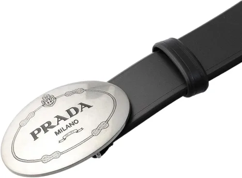 Vista 2 de Prada - Cinturón de piel Saffiano azul marino con hebilla plateada 2CM046 talla 10542