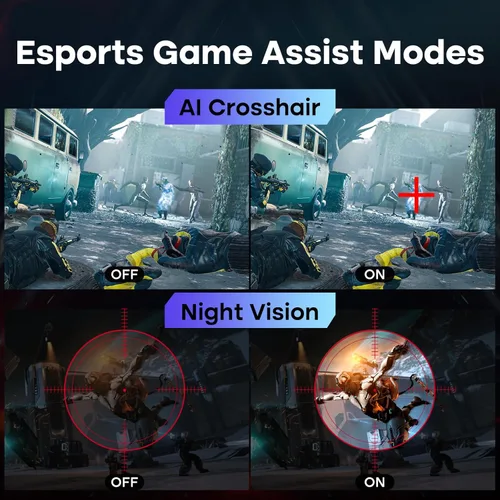 Vista 100 de Amzfast - Monitor de juegos de 24 pulgadas 180Hz 200Hz FHD 1080p, monitor de computadora, sincronización adaptativa de 1 ms, 3000:1, pantalla HDR