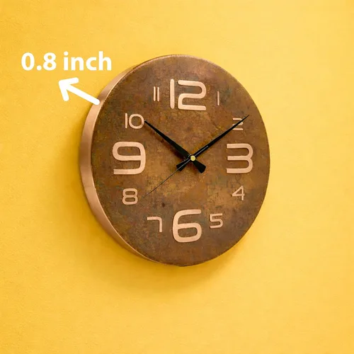 Vista 4 de Reloj de pared de cobre puro hecho a mano para decoración del hogar, reloj decorativo para sala de estar, dormitorio y cocina, arte mural decorativo