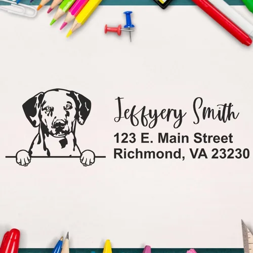 Vista 67 de American Bulldog Stamp Duo, Custom Return Address for Dog Lovers, Personalized Mail Mark for Letters and Cards