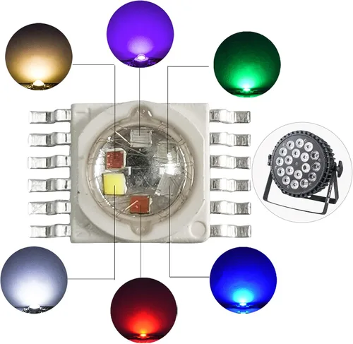 Vista 21 de Paquete de 20 cuentas LED azules de 1 W, bombilla de lámpara de chip LED para luces de escenario LED