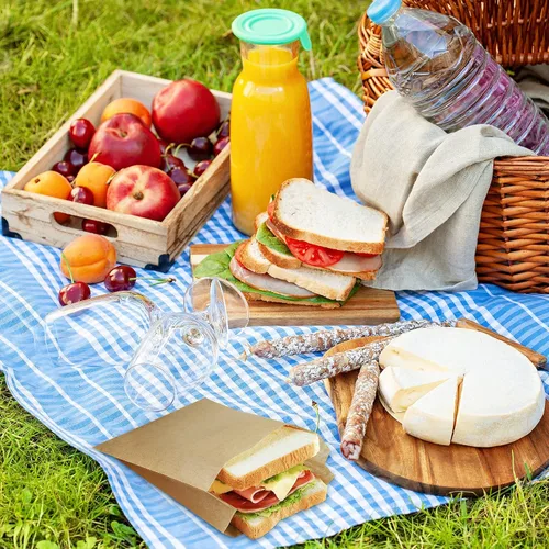 Vista 6 de BagDream Bolsas de papel para sándwich de 7.9 x 6.3 x 1.96 pulgadas, 200 unidades, bolsas de papel reciclables para cocina, sellables