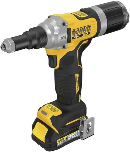 Vista 4 de DEWALT Herramienta de remache inalámbrica MAX XR de 20 V, 1/4 de pulgada, batería y cargador incluidos (DCF414GE2)
