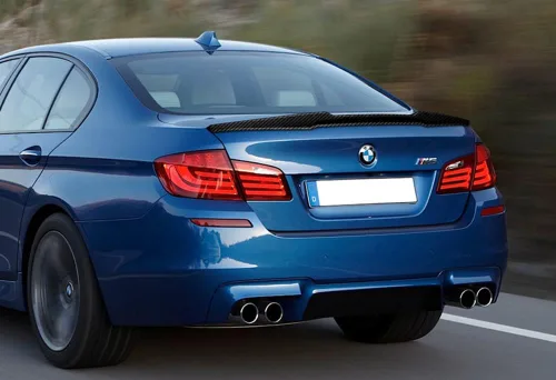 Vista 5 de Q1-Tech - Alerón de la tapa trasera del maletero compatible con BMW Serie 5 2011-2016 F10 F18 520i 528i 535d 550i M5 530i, alerón trasero de fibra