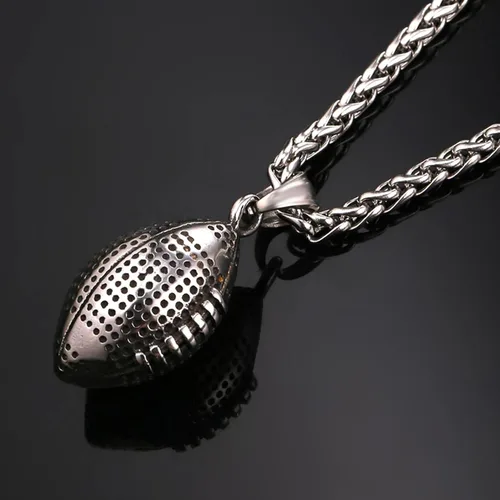 Vista 3 de U7 Men SoccerFootballBaseball Chain Stainless Steel 18K Gold Plated Cool Sport Pendant Running Shoe Necklaces, Baseball Cross Necklaces with 22+2