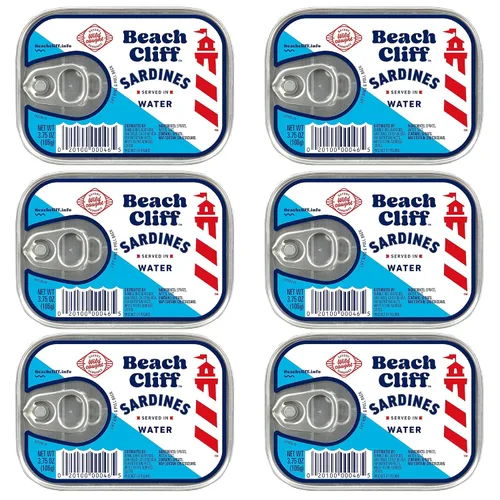 Vista 20 de Beach Cliff Sardinas Silvestres en Salsa Picante de Louisiana, lata de 3.75 oz - 14g de proteína por porción - Sin gluten, apto para dieta keto