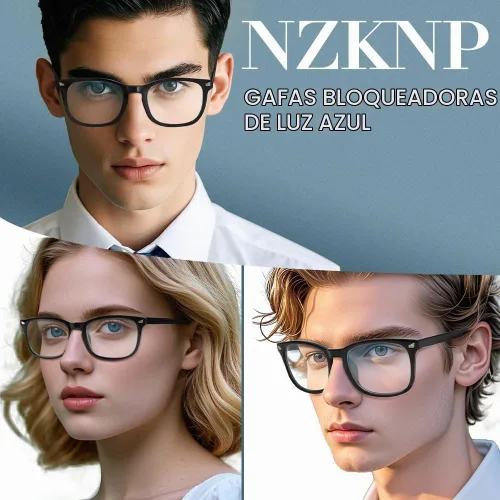 Vista 8 de NZKNP Blue Light Glasses for Woman Men,Blue Light Blocking Glasses,Clear Glasses 1Pack negro