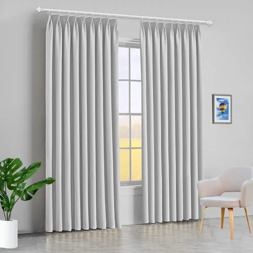 Vista 10 de Mamu Thread Collection Double Pinch Pleates Polyster Blended Blackout Curtain Panel & Drapes- Wine Solid, 42 Inch by 45 Inch- 2 Panel- (21+21) Wide