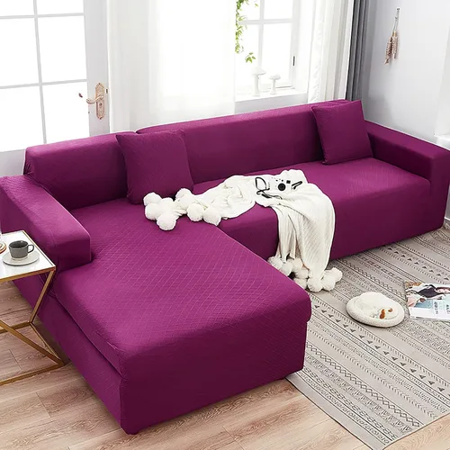 Vista 12 de Konsilsa Funda de sofá modular de alta elasticidad, fundas de sofá lavables de jacquard suave con parte inferior elástica, protector de muebles