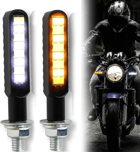 Vista 10 de JMTBNO 4 luces intermitentes universales para motocicleta, 15 luces LED intermitentes compatibles con Honda, Yamaha, Suzuki, Street Sports Bike Dirt