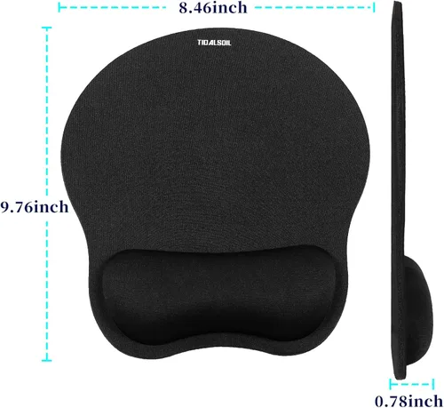 Vista 6 de TIDALSOIL Alfombrilla de mouse con soporte de muñeca, alfombrilla de mouse ergonómica con base de poliuretano antideslizante, alfombrilla de espuma