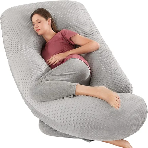 Vista 21 de Elover - Almohada de embarazo en forma de U, soporte de maternidad de cuerpo completo Removable Cover,Sleeping Support for Back,Legs, Belly &