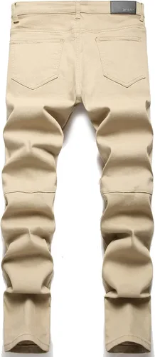 Vista 2 de AITITIA Jeans de motociclista de ajuste regular para hombre