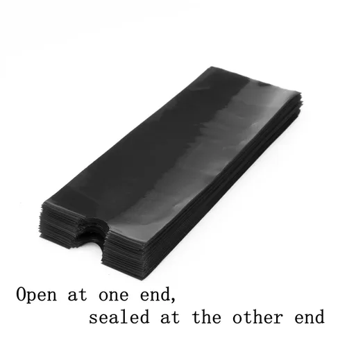 Vista 3 de KingWei - 200 fundas desechables para bolígrafos de máquina, tamaño de 1.8 x 4.7 pulgadas, fundas de agarre de mano (negro)