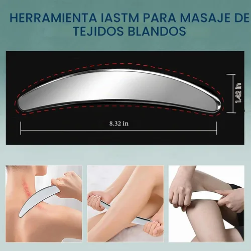 Vista 3 de BYYDDIY Herramienta Gua Sha de acero inoxidable, herramienta raspadora muscular, raspador de masaje de tejidos blandos, herramienta de raspado