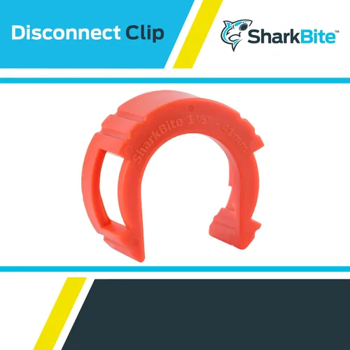 Vista 5 de SharkBite Clip de desconexión de 1-1/2 pulgadas para empujar para conectar accesorios de plomería de latón, UXLDC41