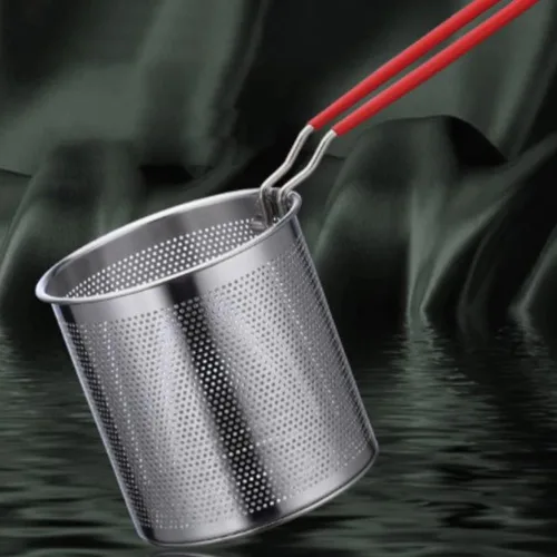 Vista 9 de 1 juego de olla profunda de acero inoxidable con cesta para freír olla de cocina de acero inoxidable para calentamiento rápido, diseño ergonómico