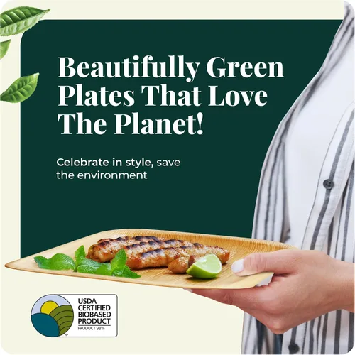 Vista 5 de KoalaLove - Platos de bambú desechables de hoja de palma de 2.5 pulgadas, platos compostables biodegradables, la mejor alternativa a los platos