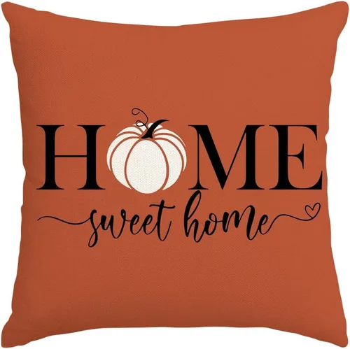 Vista 8 de RABUSOFA Almohadas de Otoño Fundas Decorativas de Cojín, Fundas de Almohada de Otoño de 16x16 Pulgadas, Fundas de Almohada de Calabaza para Acción