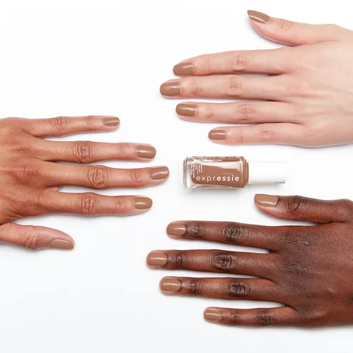 Vista 3 de essie Expressie - Esmalte de uñas marrón de secado rápido, Power Moves, vegano, Never Skip A Beat, 0.33 onzas líquidas