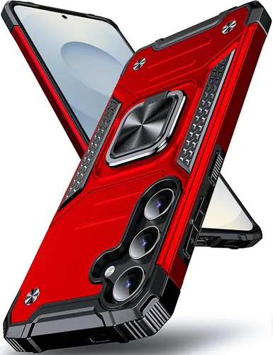 Vista 23 de DASFOND Diseñada para funda Galaxy S8 con soporte, anillo metálico giratorio mejorado de 360°, soporte kickstand de grado militar, resistente a