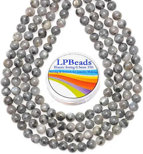 Vista 35 de LPBeads 100 Cuentas de 8mm Cuentas Redondas Naturales de Chakra, Cuentas Sueltas de Piedra Preciosa Redondas para Hacer Joyas con Cordón Elástico