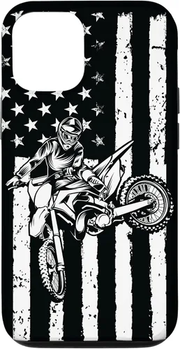 Vista 28 de Funda de motocross con bandera de Estados Unidos para iPhone 17