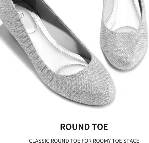 Vista 4 de mysoft Women's Wedge Pumps Closed Toe Low Heel Dress Shoes