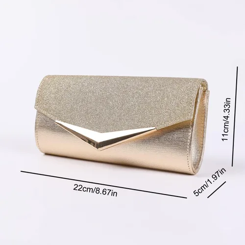 Vista 8 de XIEJIAJD Bolso de mano de moda para mujer, bolsos de noche para boda, formal, graduación, bolso con solapa con purpurina