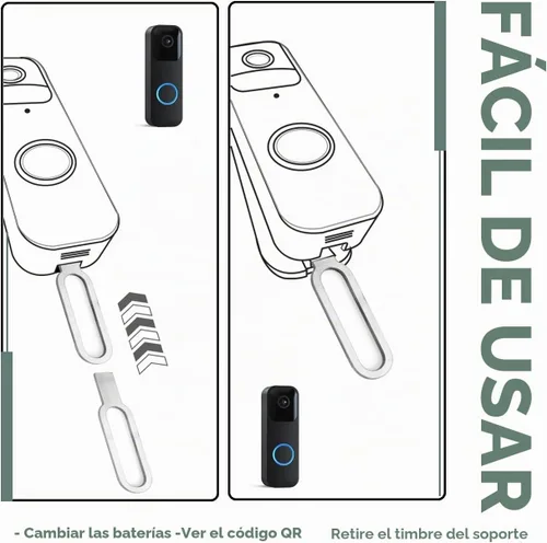 Vista 3 de Llave de liberación del timbre compatible con el timbre de video Blink, 4 unidades de herramienta de metal