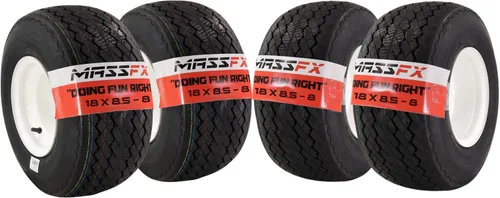 Vista 11 de MASSFX - Llanta para carrito de golf (18x8.5-8, con borde blanco MASSFX 8 x 7 4/4 Rim, paquete de 2).